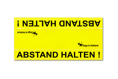Grote gele waarschuwingssleeve in het Duits